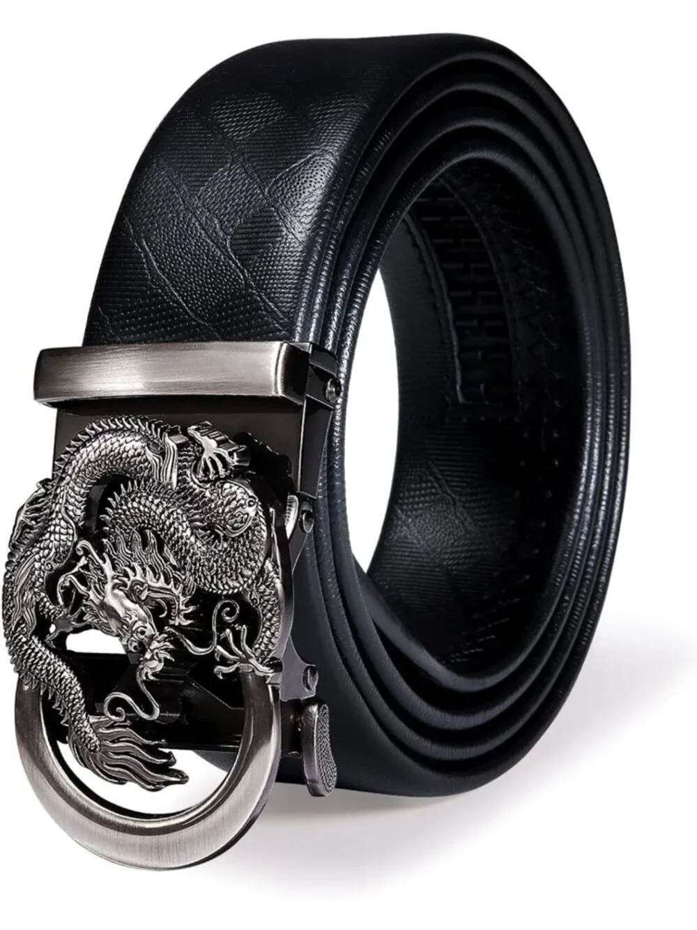 Men's Genuine Leather Adjustable Ratchet Belt | Smooth Sliding, Click Buckle